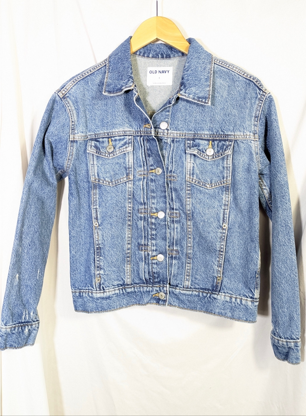 Old Navy Med Wash Blue Denim Jacket *Flawed* Cotton Casual Festival Sz S